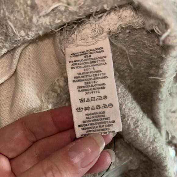 FREE PEOPLE Sz Small Knit Shag Shaggy Sweater Shacket Coat Metal Buttons Soft - Picture 8 of 8